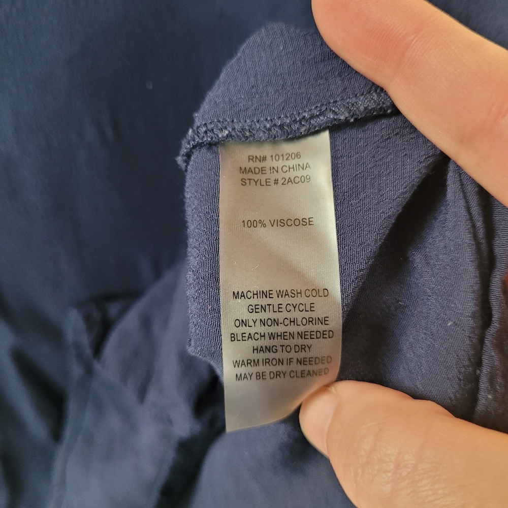 Soft Surroundings Navy Split Neck Button Tab Asym… - image 7